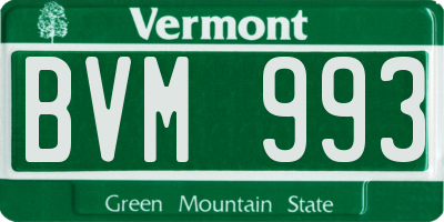 VT license plate BVM993