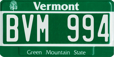VT license plate BVM994
