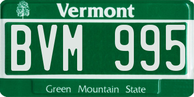VT license plate BVM995
