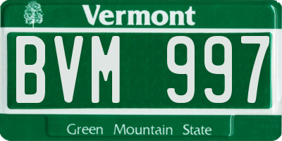 VT license plate BVM997