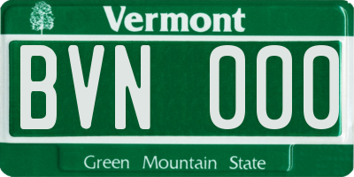 VT license plate BVN000