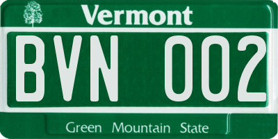 VT license plate BVN002
