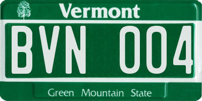 VT license plate BVN004