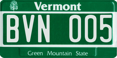 VT license plate BVN005