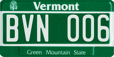 VT license plate BVN006