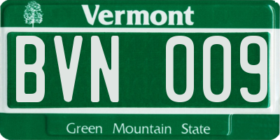 VT license plate BVN009