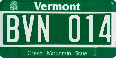 VT license plate BVN014