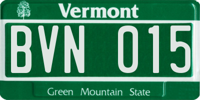 VT license plate BVN015