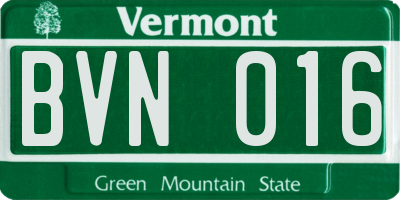 VT license plate BVN016