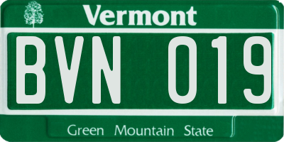 VT license plate BVN019