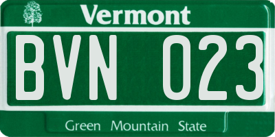 VT license plate BVN023