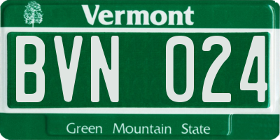 VT license plate BVN024