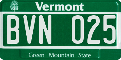 VT license plate BVN025