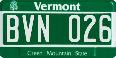 VT license plate BVN026