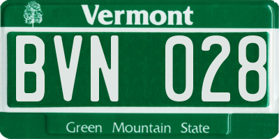 VT license plate BVN028