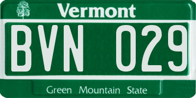 VT license plate BVN029