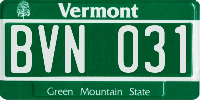 VT license plate BVN031