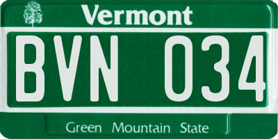 VT license plate BVN034