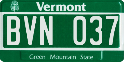 VT license plate BVN037