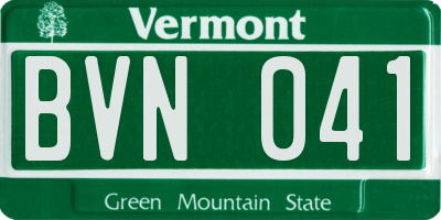 VT license plate BVN041
