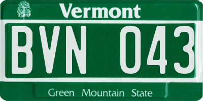 VT license plate BVN043