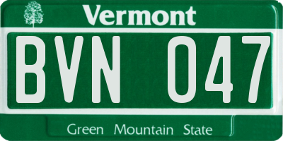 VT license plate BVN047