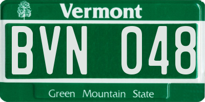 VT license plate BVN048