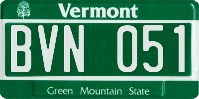 VT license plate BVN051