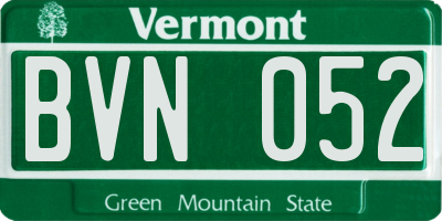 VT license plate BVN052