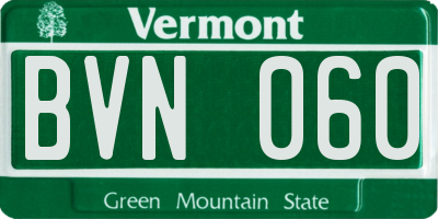 VT license plate BVN060