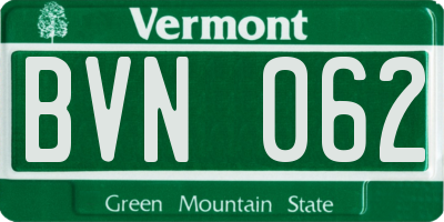 VT license plate BVN062