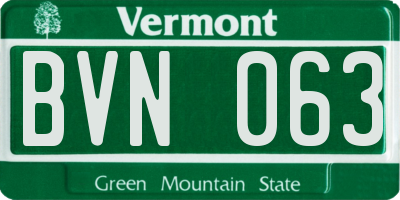 VT license plate BVN063