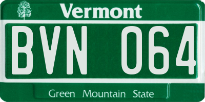 VT license plate BVN064