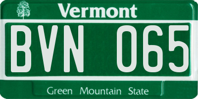 VT license plate BVN065