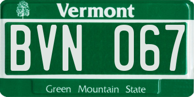VT license plate BVN067