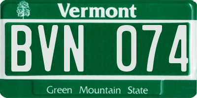 VT license plate BVN074