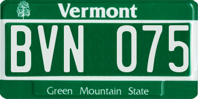 VT license plate BVN075