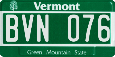 VT license plate BVN076