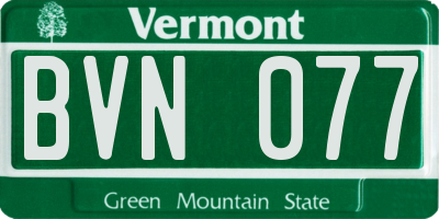 VT license plate BVN077