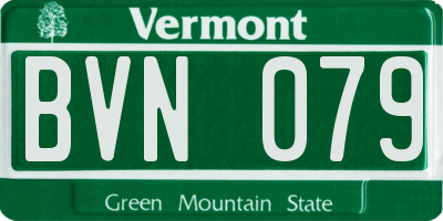 VT license plate BVN079