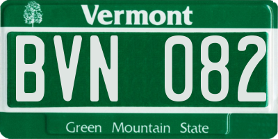 VT license plate BVN082