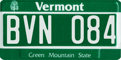 VT license plate BVN084