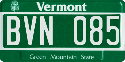 VT license plate BVN085