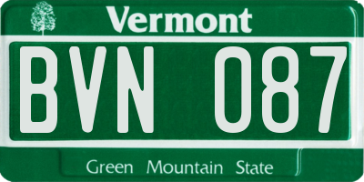 VT license plate BVN087