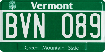 VT license plate BVN089
