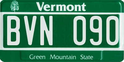 VT license plate BVN090