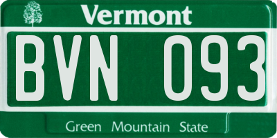VT license plate BVN093