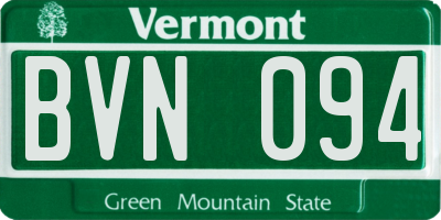 VT license plate BVN094