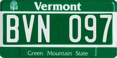 VT license plate BVN097