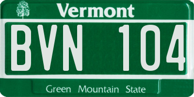 VT license plate BVN104